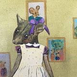 Weird Original Art, Rodent with Doll Mixed Media Painting, Strange and Unusual Collage, Kitschy Cute Vintage Inspired Decor, Kitsch Retro