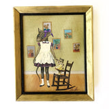 Weird Original Art, Rodent with Doll Mixed Media Painting, Strange and Unusual Collage, Kitschy Cute Vintage Inspired Decor, Kitsch Retro