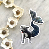 Pit Bull Mermaid Vinyl Sticker - Pit Bull Stickers for Dog Lovers! By Pergamo Paper Goods- Vintage inspired collage art for animal lovers