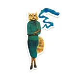 Cannabis Cat Vinyl Sticker - Cool Cat Stickers for Weed Smokers - 420 Art by Pergamo Paper Goods. Vintage Inspired collage art for animal lovers.