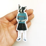 Boston Terrier Girl Sticker