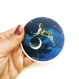 Vinyl Stickers for Pug Lovers - Pug Over the Moon Sticker www.pergamopapergoods.com