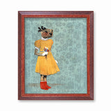 Gifts for Otter Lovers - Retro Otter Art Print - Otter in Yellow Dress by Pergamo Paper Goods