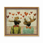 Unique Gay Art for Animal Lovers - Animal Art - Love Moose Art Print by Pergamo Paper Goods