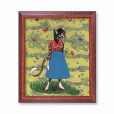 Retro Art for Cat Moms - Vintage Cat Art - Butterfly Cat Art Print by Pergamo Paper Goods