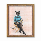 Gifts for Cat Lovers - Vintage Beer Cat Art Print - Funny Cat Gifts by Pergamo Paper Goods