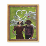 Vintage Inspired Dog Art - Pug + Dachshund Love Art Print by Pergamo Paper Goods