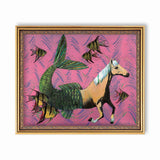 Mermaid Horse Art Print - Art for Mermaid Lovers and Horse Owners by Pergamo Paper Goods. Vintage Inspired Collage Art for Animal Lovers www.pergamopapergoods.com