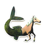 Horse Mermaid Vinyl Stickers for Animal Lovers and Horse Lovers By Pergamo Paper Goods. Vintage Inspired Collage Art for Animal Lovers.