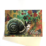 Snail Cat "Hello" Card