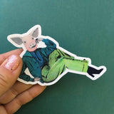 Lounging Pig Vinyl Sticker