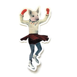 Ice Skate Pig Vinyl Sticker