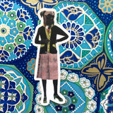 Boxer Lady Vinyl Sticker