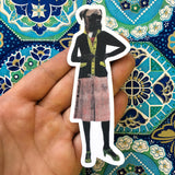 Boxer Lady Vinyl Sticker