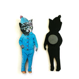 Laser Cut Magnets for Cat Lovers - Handmade Retro Kitten Magnet www.pergamopapergoods.com
