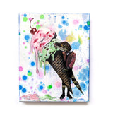 Ice Cream Gator 8x10" Collage Painting - Original