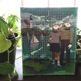 Puffins 8x10" Collage Painting