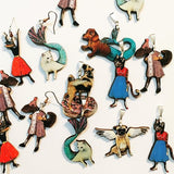 Handmade Illustrated Animal Jewelry www.pergamopapergoods.com