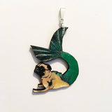 Handmade Jewelry & Gifts for Pug Lovers - Mermaid Pug Pendant Necklace www.pergamopapergoods.com
