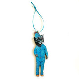 Handmade Cat Lover Stocking Stuffer - Retro Kitty Christmas Ornament www.pergamopapergoods.com