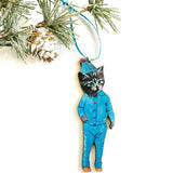 Handmade Cat Lover Stocking Stuffer - Retro Kitty Christmas Ornament www.pergamopapergoods.com