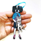 Japanese Chin Holiday Stocking Stuffer -  Dog Girl Christmas Ornament www.pergamopapergoods.com