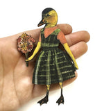 Retro Animal Refrigerator Magnet - Handmade Laser Cut Duck Magnet www.pergamopapergoods.com
