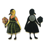 Retro Animal Refrigerator Magnet - Handmade Laser Cut Duck Magnet www.pergamopapergoods.com
