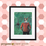 Art for Corgi Lovers - Corgi Art Print - Vintage Inspired Collage Art by Pergamo Paper Goods