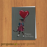 Happy Birthday Card, Birthday Cat Card. Vintage Cat Card, Vintage Dressed Up Cat Art, Vintage Animal Art