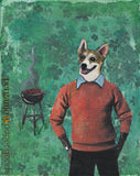 Art for Corgi Lovers - Corgi Art Print - Vintage Inspired Collage Art by Pergamo Paper Goods