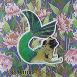 Mermaid Pug Vinyl Sticker
