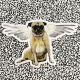 Cupid Pug Vinyl Sticker