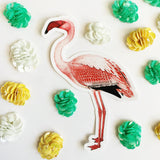 Colorful laptop sticker. Pink sticker, pink flamingo vinyl sticker