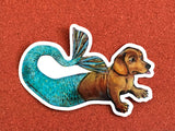 Mermaid Dachshund Vinyl Sticker