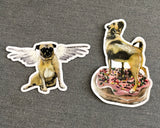 Cupid Pug Vinyl Sticker