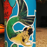 Mermaid Pug Vinyl Sticker