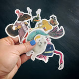 Animal sticker set, vinyl sticker set, laptop sticker set, laptop sticker pack, Handmade illustrated stickers
