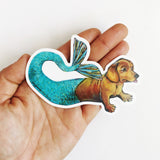 Mermaid Dachshund Vinyl Sticker