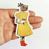 Otter in Yellow Dress Vinyl Sticker