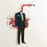 Flamingo man sticker for men, Vinyl sticker for men, Birthday gift for men