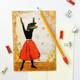 Excited Alligator Card