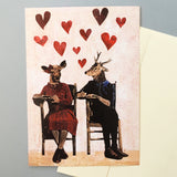 Collage deer art. Vintage home decor. Vintage animal art.