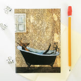 Bathtub Deer Card - Funny Animal Greeting Cards - Art Cards for Animal Lovers by Pergamo Paper Goods