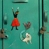 Animal Magnet Set, Alligator and Mermaid Cat Refrigerator Magnets Fridge, Illustrated Laser Cut Wood, Weird Art Gifts, FL Florida Souvenir by Gianna Pergamo, Pergamo Paper Goods www.pergamopapergoods.com.