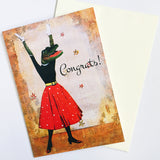 Congratulations greeting card, illustrated alligator card. Pergamo Paper Goods