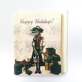 Alligator Holiday Card or Card Set - Present Gator