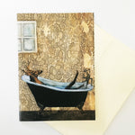 Bathtub Deer Card - Funny Animal Greeting Cards - Art Cards for Animal Lovers by Pergamo Paper Goods