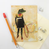 Retro Alligator Hula Hoop Greeting Card