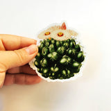 Antique Vinyl Stickers - Pink Flower Cactus Sticker www.pergamopapergoods.com